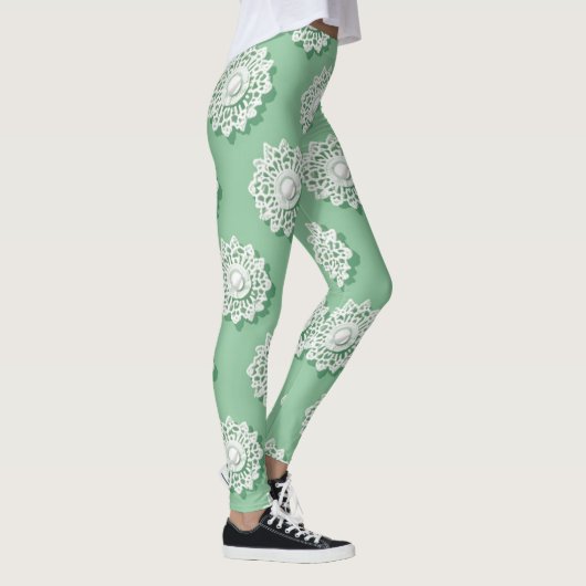 Modernes Crochet-Stickereimuster Leggings (Rechts)