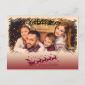 Modernes Cross Hatch frohe Weihnachtsrahmen Foto Postkarte (Vorderseite)