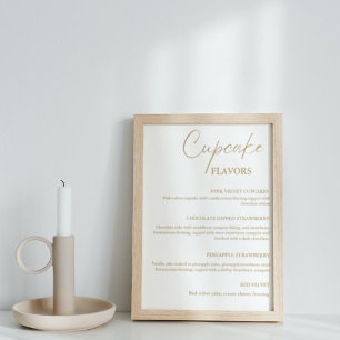Modernes Cupcake Hochzeitsmenü Dessertschild Poster