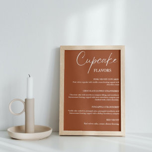 Modernes Cupcake Hochzeitsmenü Dessertschild Poster
