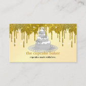 Modernes Cupcake Logo Bakery Catering Glitzer Trop Visitenkarte (Vorderseite)