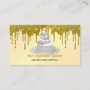 Modernes Cupcake Logo Bakery Catering Glitzer Trop Visitenkarte