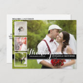 Modernes Cursive Wedding Foto Vielen Dank Postcard Postkarte (Vorne/Hinten)