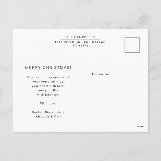 Modernes Custom Family Foto Weihnachten Grün (Rückseite)