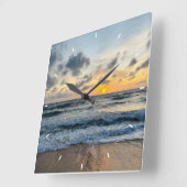 Modernes Cutom Foto Minze Simple Love Gift Square Quadratische Wanduhr (Winkel)