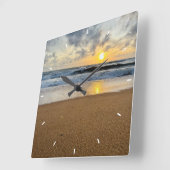 Modernes Cutom Foto Minze Simple Love Gift Square Quadratische Wanduhr (Winkel)