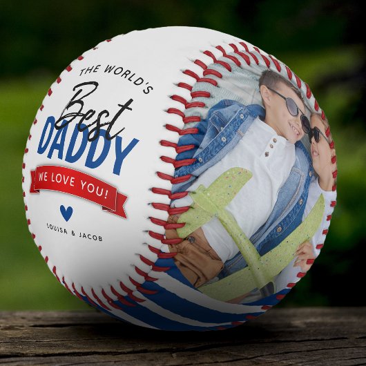 Modernes Daddy-Foto der Welt Keepake Basebal Baseball