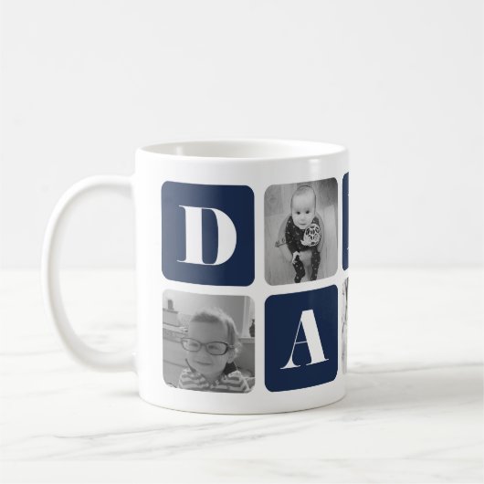 Modernes Daddy-FotoCollage Kaffeetasse (Links)