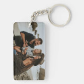Modernes Daddy-FotoCollage, Vater-Geschenk Keepake Schlüsselanhänger (Rückseite)