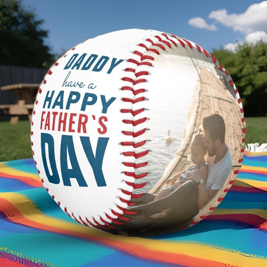 Modernes Daddy Happy Vatertag 2 FotoCollage Baseball
