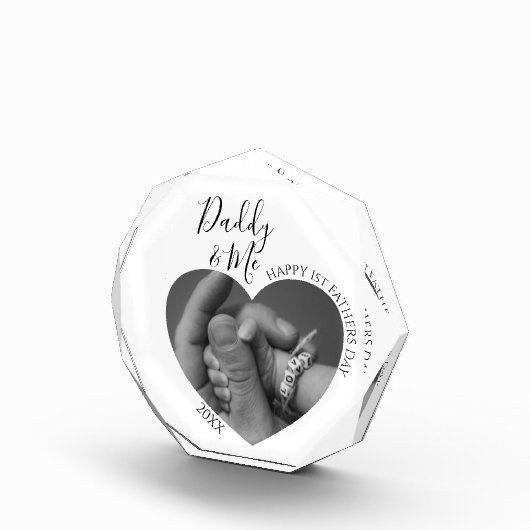 Modernes Daddy & Me | Herz-Foto Fotoblock (Rechts)