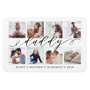 Modernes Daddy-Script-Geschenk für Väter Foto Co Magnet