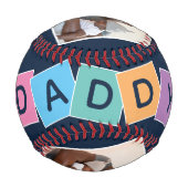 Modernes DADDY Vathers Day Foto Keepake Baseball (Rückseite)