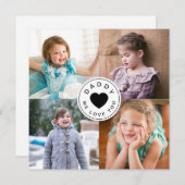 Modernes Daddy Wir Liebe Sie 4 Foto Collage (Vorne/Hinten)