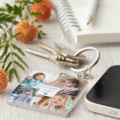 Modernes Daddy Wir Liebe Sie 4 Foto Collage Schlüsselanhänger (Vorderseite rechts)
