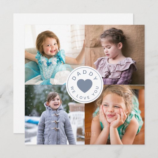 Modernes Daddy wir Liebe Sie FotoCollage (Vorne/Hinten)