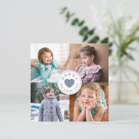 Modernes Daddy wir Liebe Sie FotoCollage (Stehend Vorderseite)