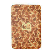 Modernes Dahlia-Muster, braun und Gold Badematte (Vorderseite Vertikal)