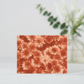 Modernes Dahlia-Muster, Mandarin Orange Postkarte (Stehend Vorderseite)