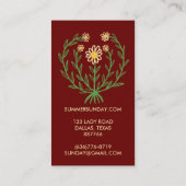 Modernes Daisy-Blume-Logo CUSTOM Visitenkarte (Rückseite)