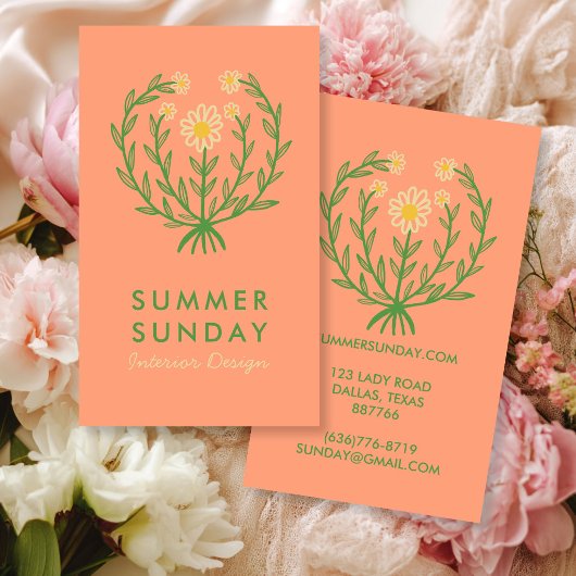 Modernes Daisy-Blume-Logo CUSTOM Visitenkarte
