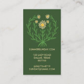 Modernes Daisy-Blume-Logo CUSTOM Visitenkarte (Rückseite)