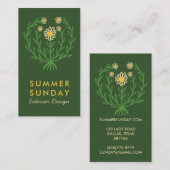 Modernes Daisy-Blume-Logo CUSTOM Visitenkarte (Vorne/Hinten)