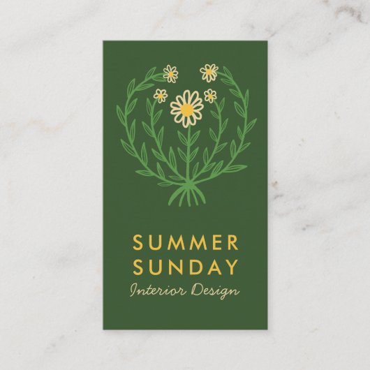 Modernes Daisy-Blume-Logo CUSTOM Visitenkarte (Vorderseite)