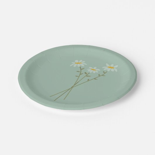 Modernes Daisy-Grünbuch Pappteller (Schrägansicht)
