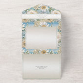 Modernes Daisy Satin & Pearls Relief QR Code All In One Einladung (Außenbereich)