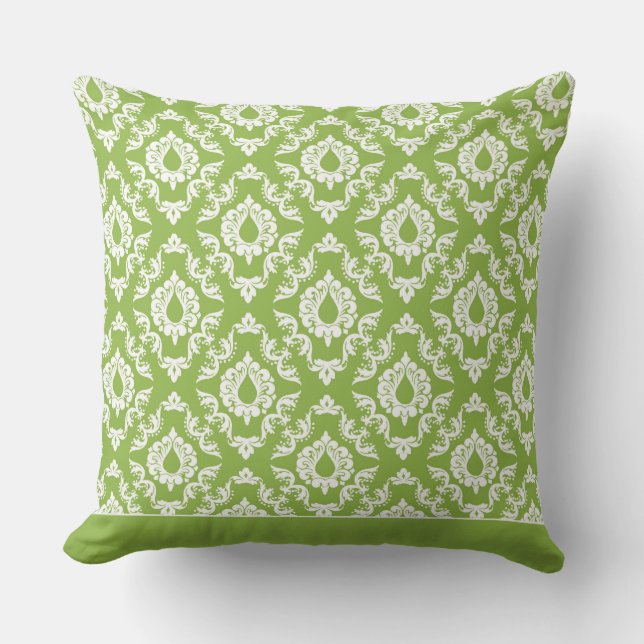 Modernes Damask Muster Kissen Grün 2 - CH9 (Vorderseite)
