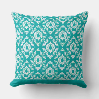 Modernes Damask Muster Pillow Aquamarin Blue 2 - C Kissen