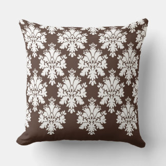 Modernes Damask Muster Pillow Brown 3 - CH9 Kissen