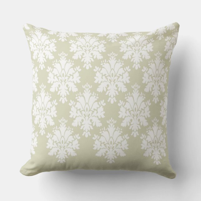 Modernes Damask Muster Pillow Tan 3 - CH9 Kissen (Vorderseite)