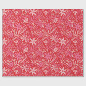 Modernes Damask Poinsettia Ornament Wrapping Paper Geschenkpapier (Flach)