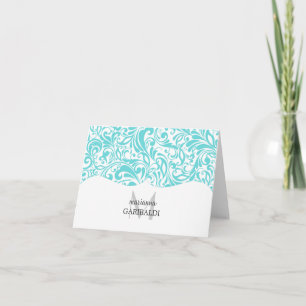 Modernes Damast-Aqua personalisiert