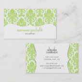 Modernes Damast-Grün personalisiert Visitenkarte (Vorne/Hinten)