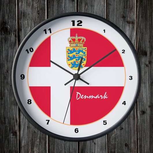Modernes Dänemark, dänische Flagge trendy Zuhause  Runde Wanduhr