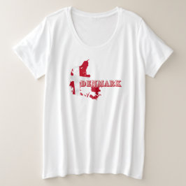 Modernes Dänemark Dänisches Letter MAP Flag Souven Große Größe T-Shirt