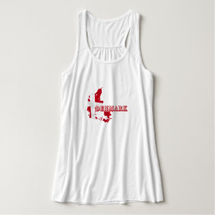 Modernes Dänemark Dänisches Letter MAP Flag Souven Tank Top