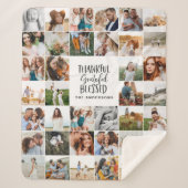 Modernes, dankbar gesegnetes Multi-Foto-Skript Sherpadecke (Vorderseite)