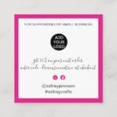 Modernes Dankeschön an die Skripterstellung minima Quadratische Visitenkarte (Rückseite)