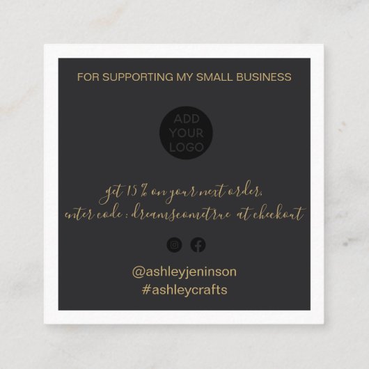 Modernes Dankeschön an die Skripterstellung minima Quadratische Visitenkarte (Rückseite)