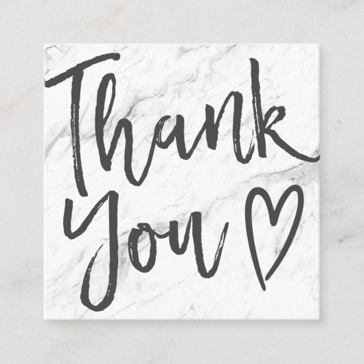Modernes Dankeschön an Drehbuch Reihenfolge Marmor Quadratische Visitenkarte (Vorderseite)