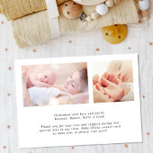 Modernes Dankeschön an Foto Birth Ankündigung