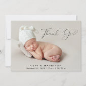 Modernes Dankeschön an Foto Birth Ankündigung (Vorderseite)