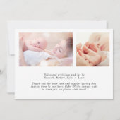 Modernes Dankeschön an Foto Birth Ankündigung (Rückseite)