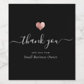 Modernes Dankeschön an Script Rose Gold Kleines Un Weinetikett (Einzelnes Label)