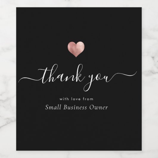 Modernes Dankeschön an Script Rose Gold Kleines Un Weinetikett (Einzelnes Label)