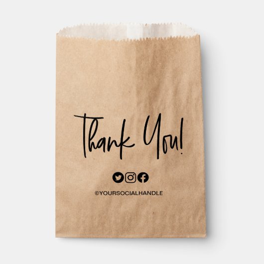 Modernes Dankeschön an Sie handhabte Script Social Geschenktütchen (Vorderseite)